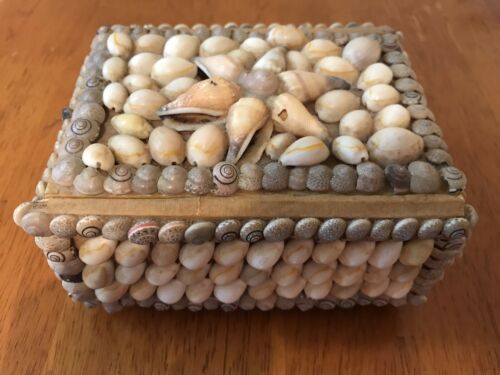 Vintage Sailors Valentines Shell Trinket Box