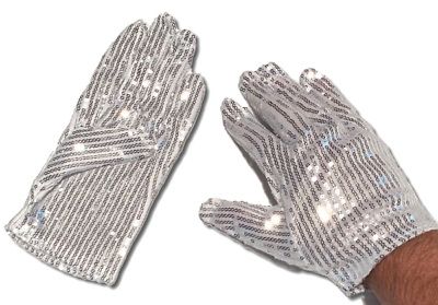 2 Silver Glitter Gloves 1 Pair Mj Michael Jackson Sequin Dance Costume Set Dance