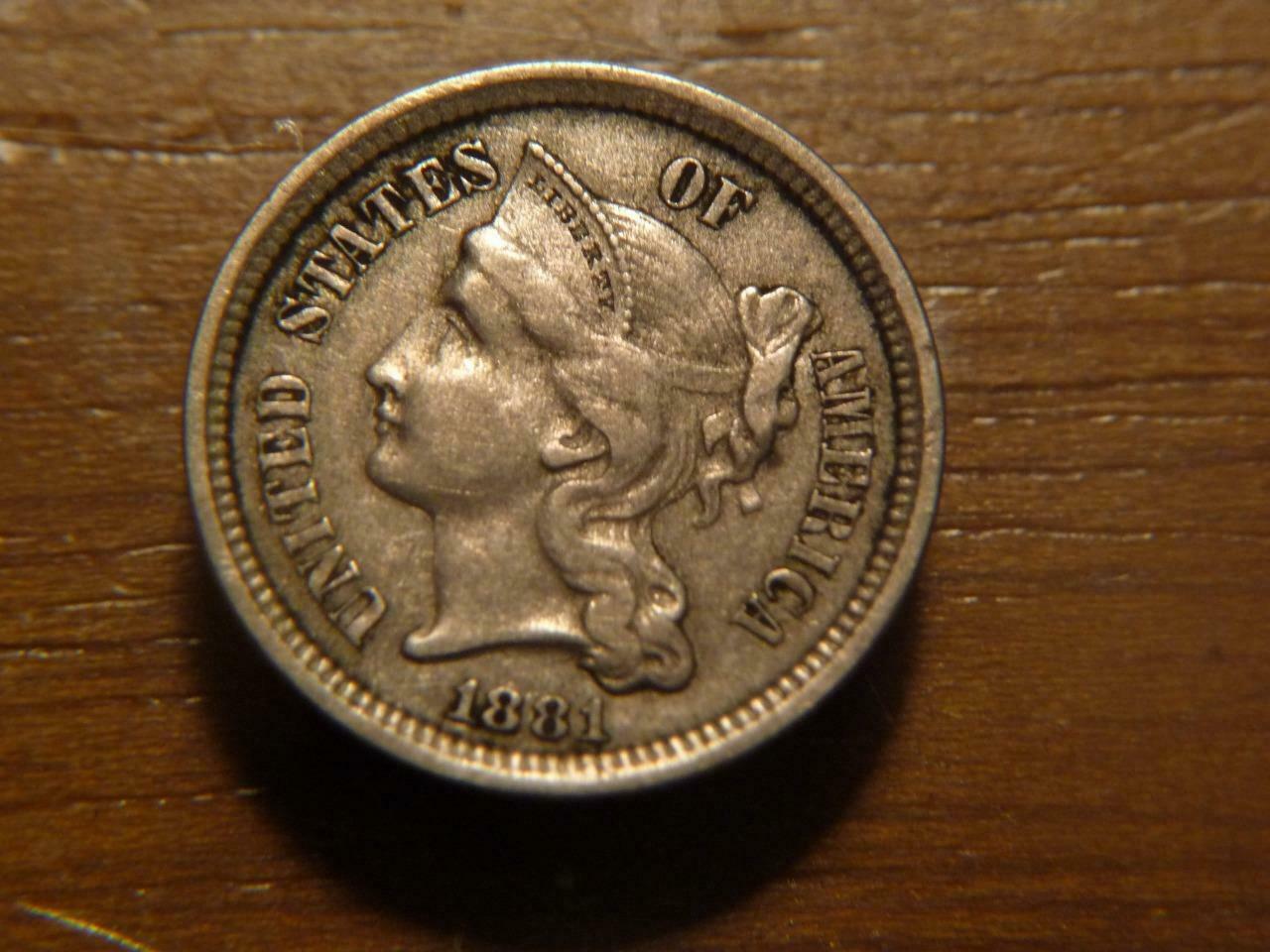 1881 3 Cent Nickel Xf Condition  Sku# 21669