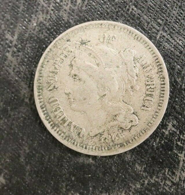 1866 3 Cent Nickel Piece  -- Civil War Era -- Lf613